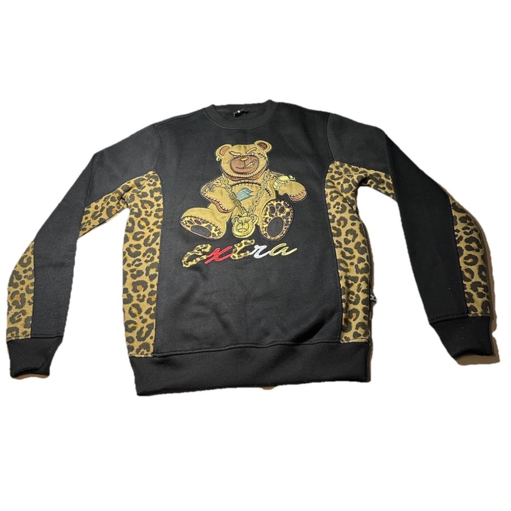 Screenshot Urban Gangster Teddy Bear Mens Sweatshirt Sz Small Gold Chain Hip Y2K